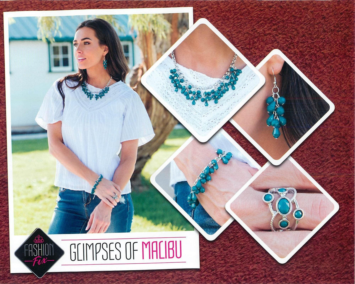Glimpses of Malibu Set - September 2018 - Paparazzi Accessories- Set Collage - CarasShop.com - Paparazzi Jewelry by Cara Jewels