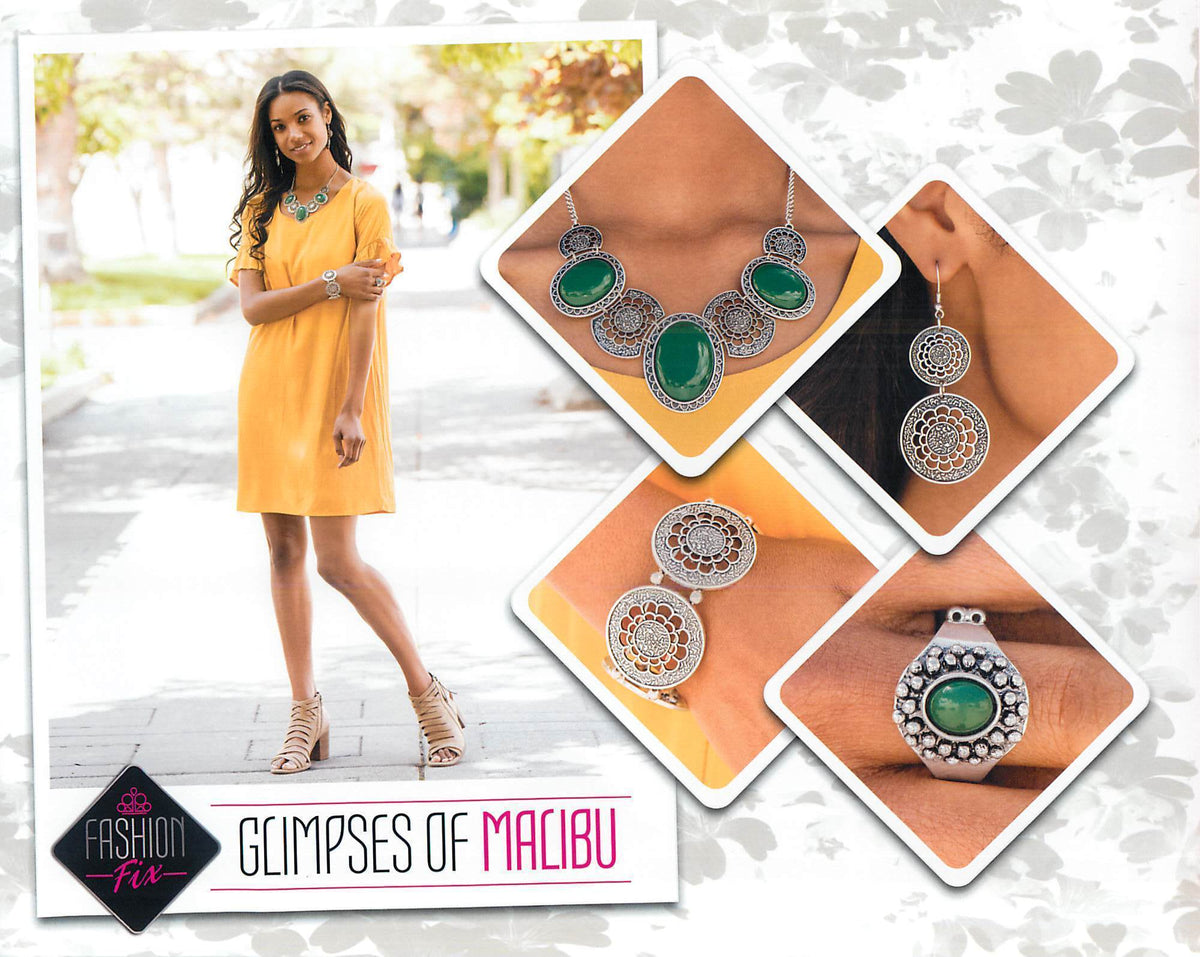 Glimpses of Malibu Set - September 2019 - Paparazzi Accessories- Set Collage - CarasShop.com - Paparazzi Jewelry by Cara Jewels