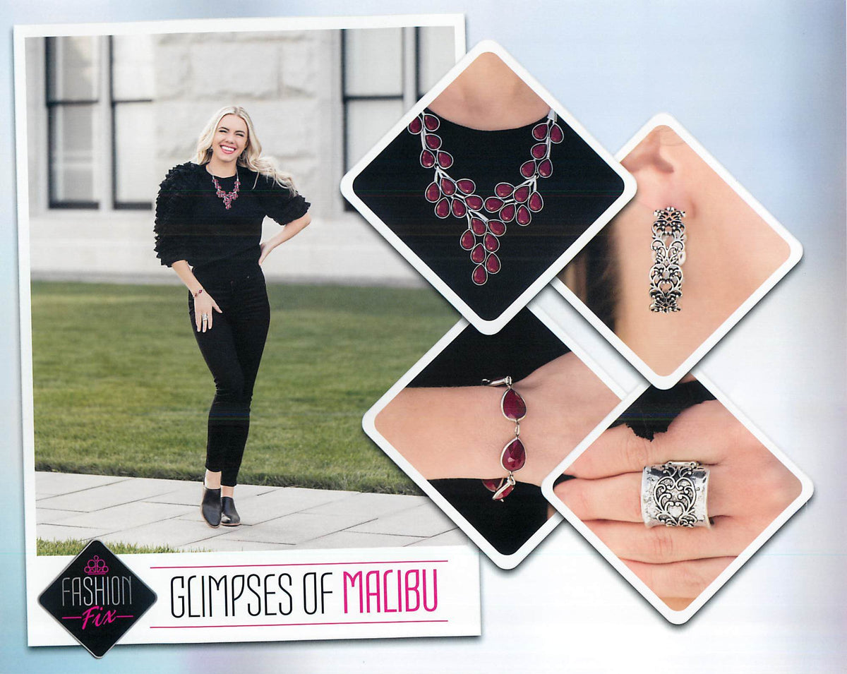 Glimpses of Malibu Set - December 2020 - Paparazzi Accessories- Set Collage - CarasShop.com - Paparazzi Jewelry by Cara Jewels