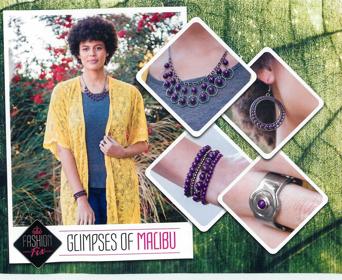 Glimpses of Malibu Set - January 2019 - Paparazzi Accessories- Set Collage - CarasShop.com - Paparazzi Jewelry by Cara Jewels