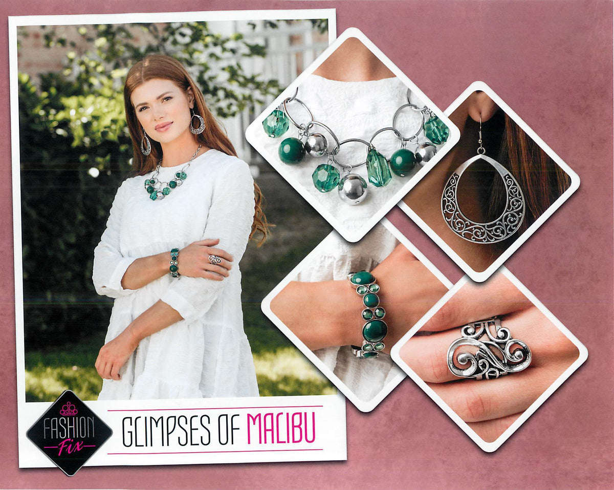 Glimpses of Malibu Set - September 2020 - Paparazzi Accessories- Set Collage - CarasShop.com - Paparazzi Jewelry by Cara Jewels