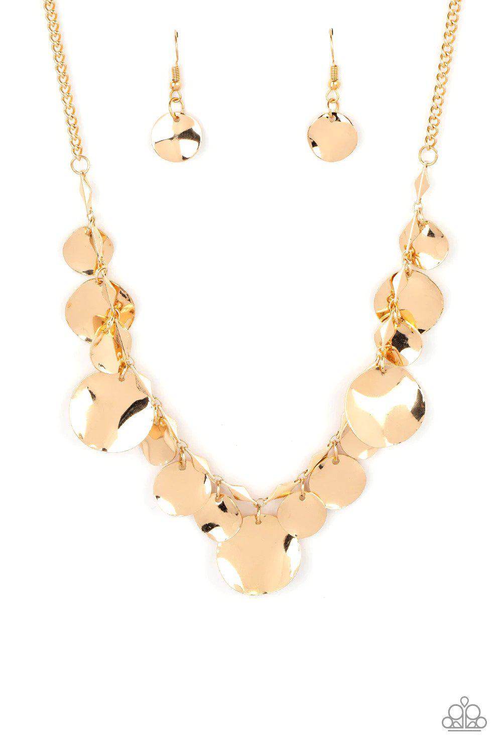 GLISTEN Closely Gold Necklace - Paparazzi Accessories- lightbox - CarasShop.com - Paparazzi Jewelry by Cara Jewels