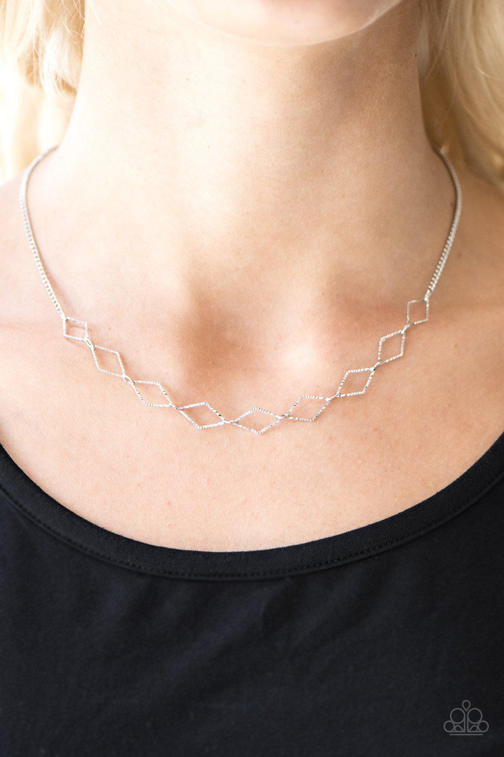 Glisten To Me Silver Necklace - Paparazzi Accessories- lightbox - CarasShop.com - Paparazzi Jewelry by Cara Jewels