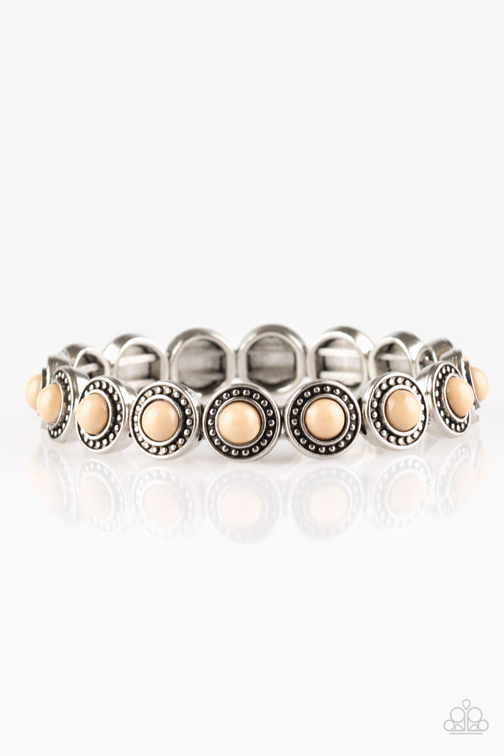Globetrotter Goals Brown and Silver Bracelet - Paparazzi Accessories- lightbox - CarasShop.com - Paparazzi Jewelry by Cara Jewels