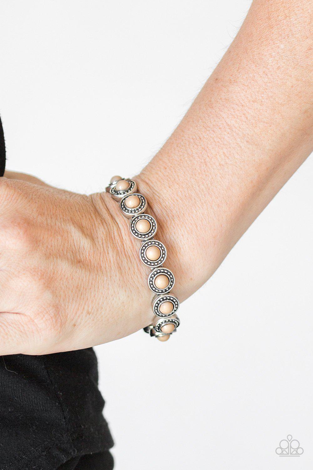 Globetrotter Goals Brown and Silver Bracelet - Paparazzi Accessories- lightbox - CarasShop.com - Paparazzi Jewelry by Cara Jewels