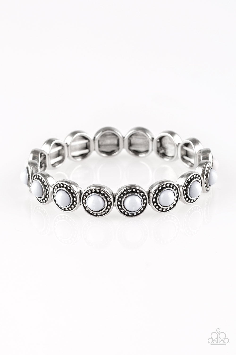 Globetrotter Goals Silver Bracelet - Paparazzi Accessories- on model - CarasShop.com - Paparazzi Jewelry by Cara Jewels