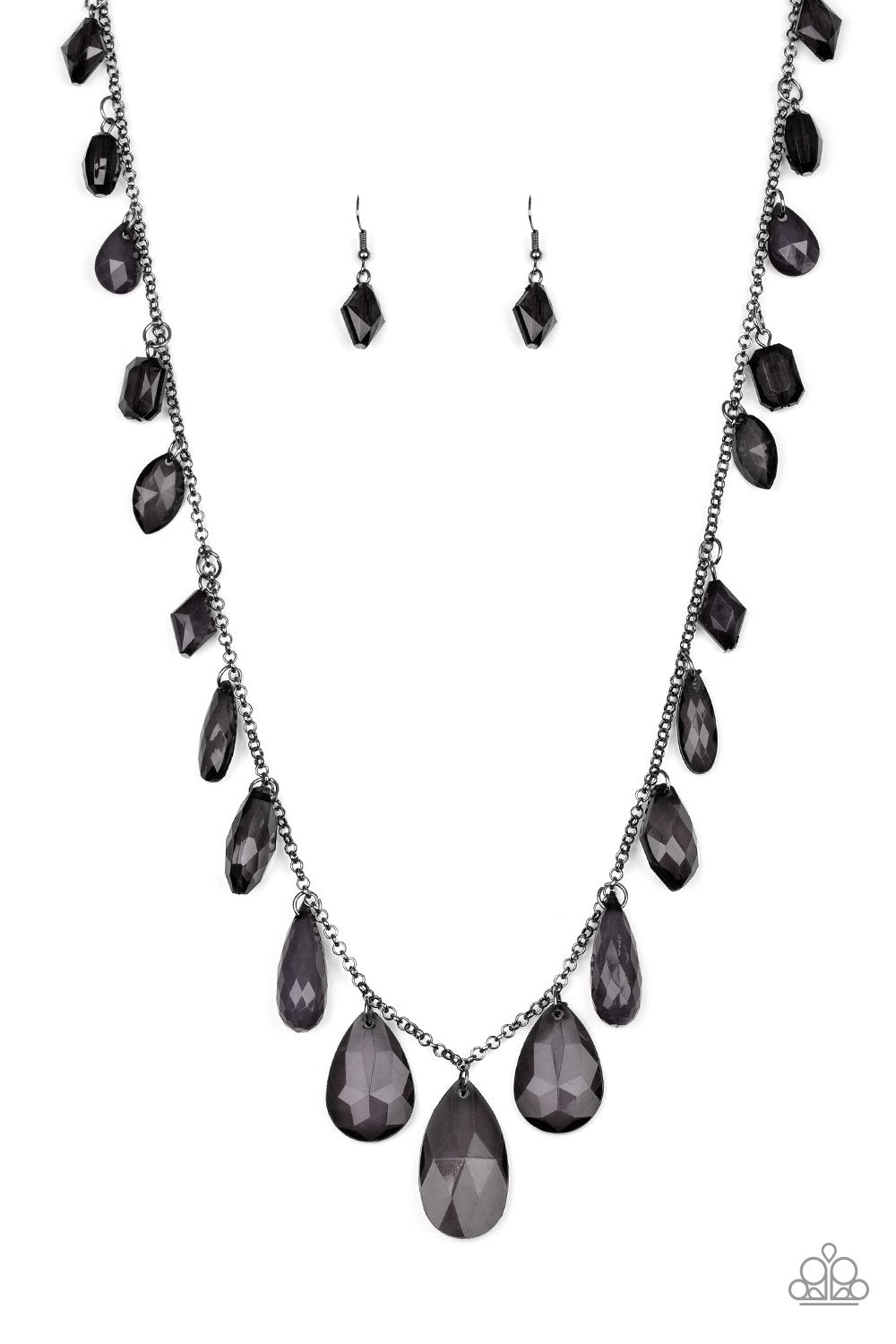 GLOW And Steady Wins The Race Black Necklace - Paparazzi Accessories- lightbox - CarasShop.com - Paparazzi Jewelry by Cara Jewels