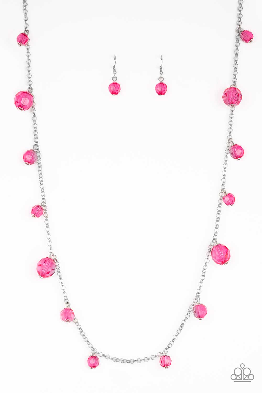 GLOW-Rider Pink Necklace - Paparazzi Accessories- lightbox - CarasShop.com - Paparazzi Jewelry by Cara Jewels