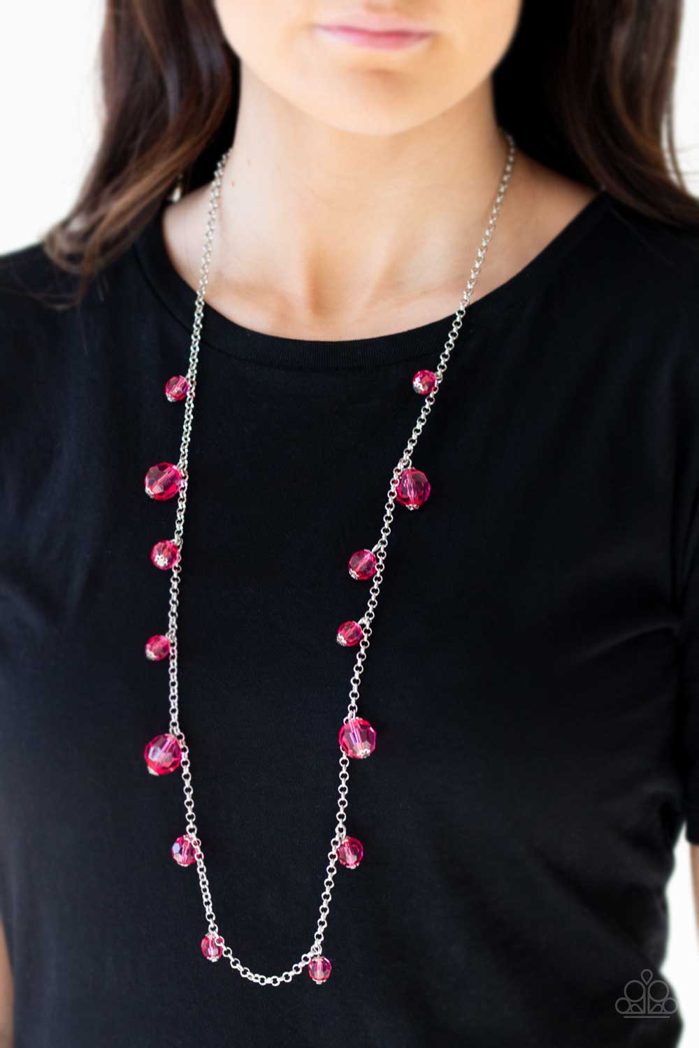GLOW-Rider Pink Necklace - Paparazzi Accessories- lightbox - CarasShop.com - Paparazzi Jewelry by Cara Jewels