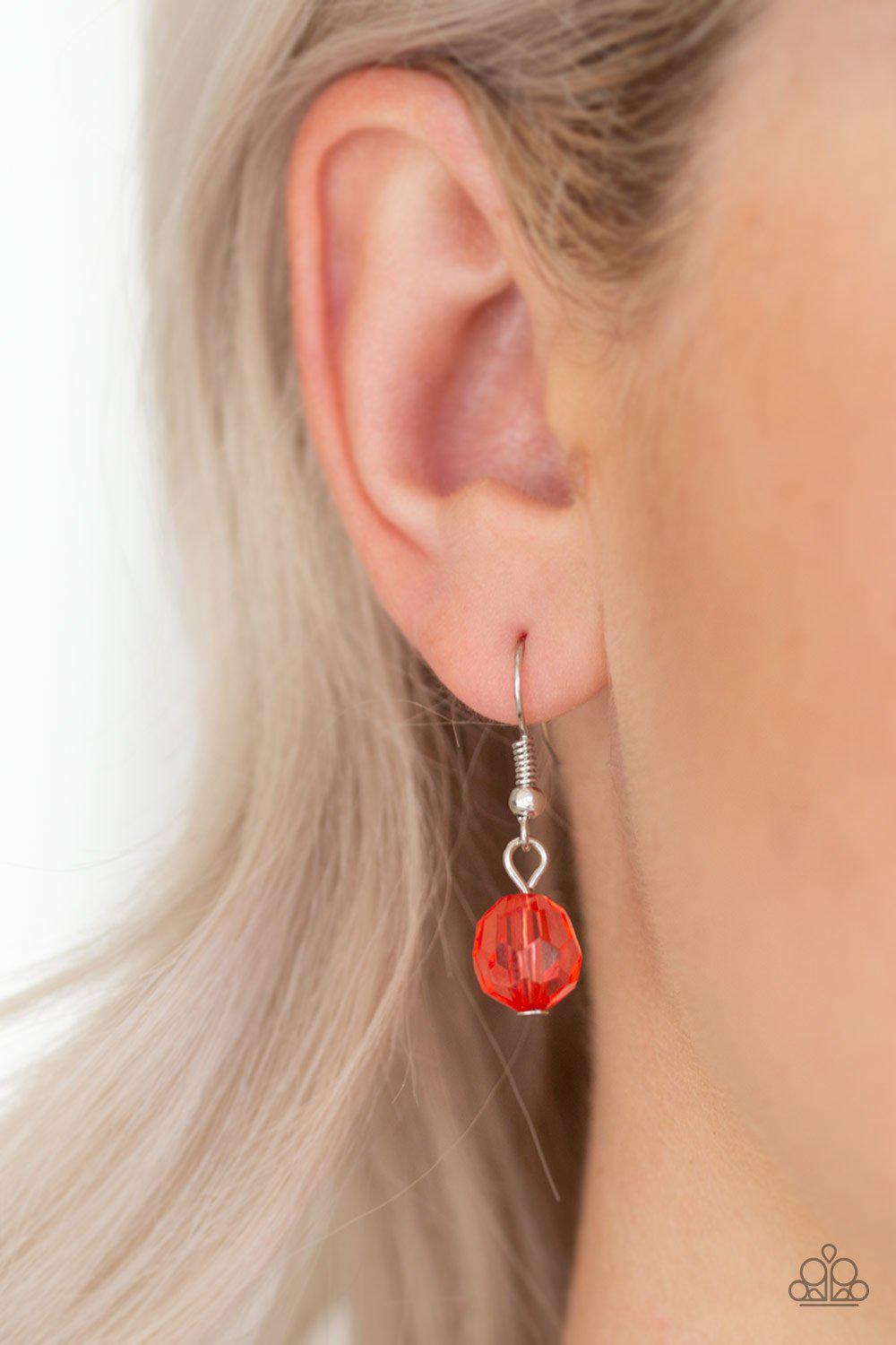 GLOW-Rider Red Necklace - Paparazzi Accessories - free matching earrings -CarasShop.com - Paparazzi Jewelry by Cara Jewels