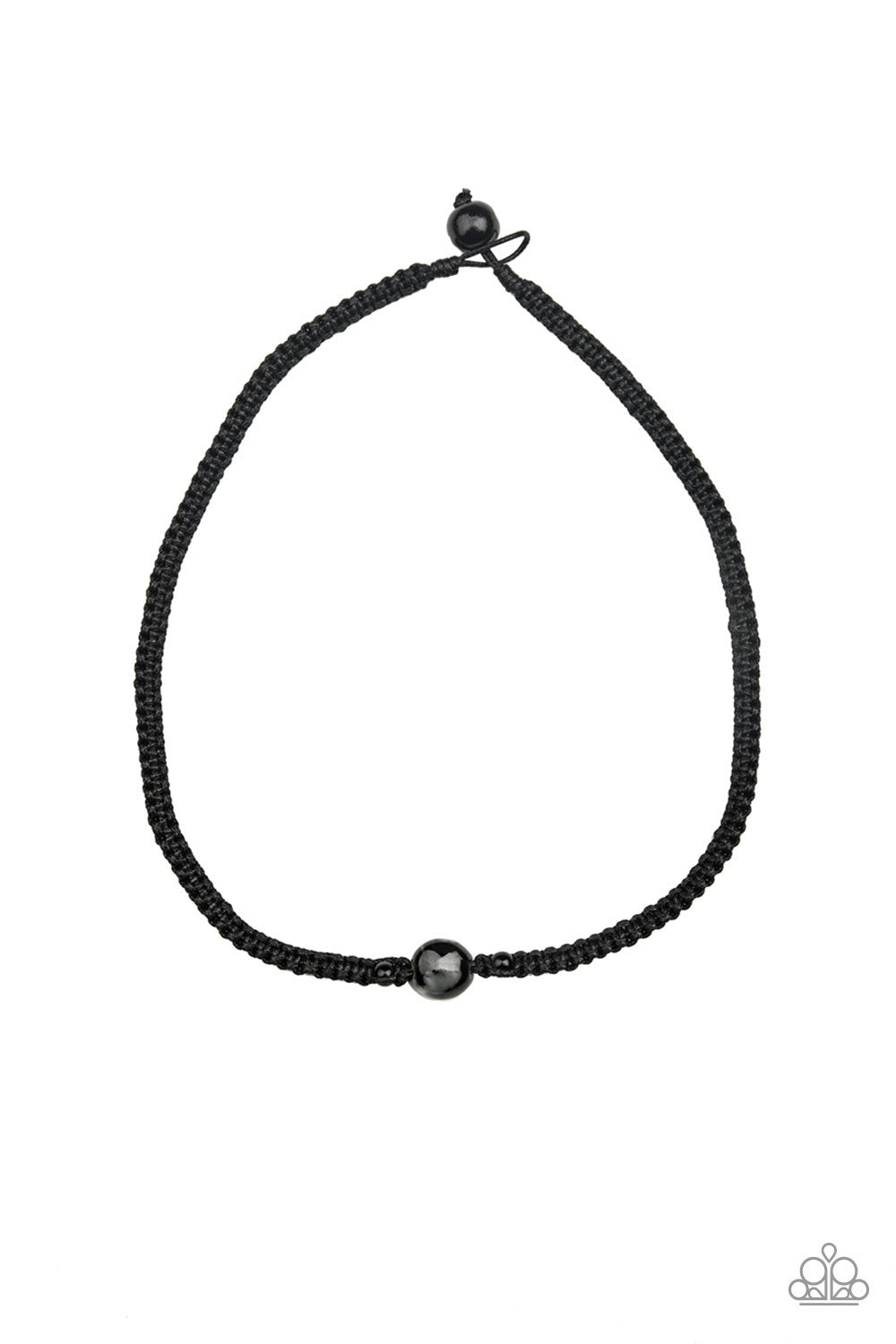 Go Climb A Mountain Black Men's Urban Necklace - Paparazzi Accessories- on model - CarasShop.com - Paparazzi Jewelry by Cara Jewels
