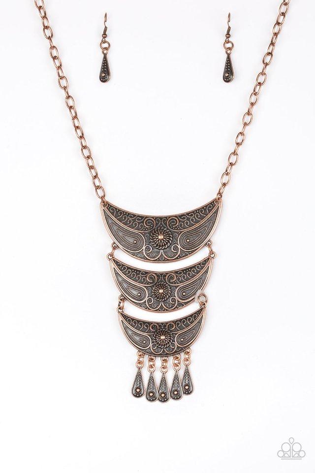 Go STEER-Crazy Copper Necklace - Paparazzi Accessories- lightbox - CarasShop.com - Paparazzi Jewelry by Cara Jewels