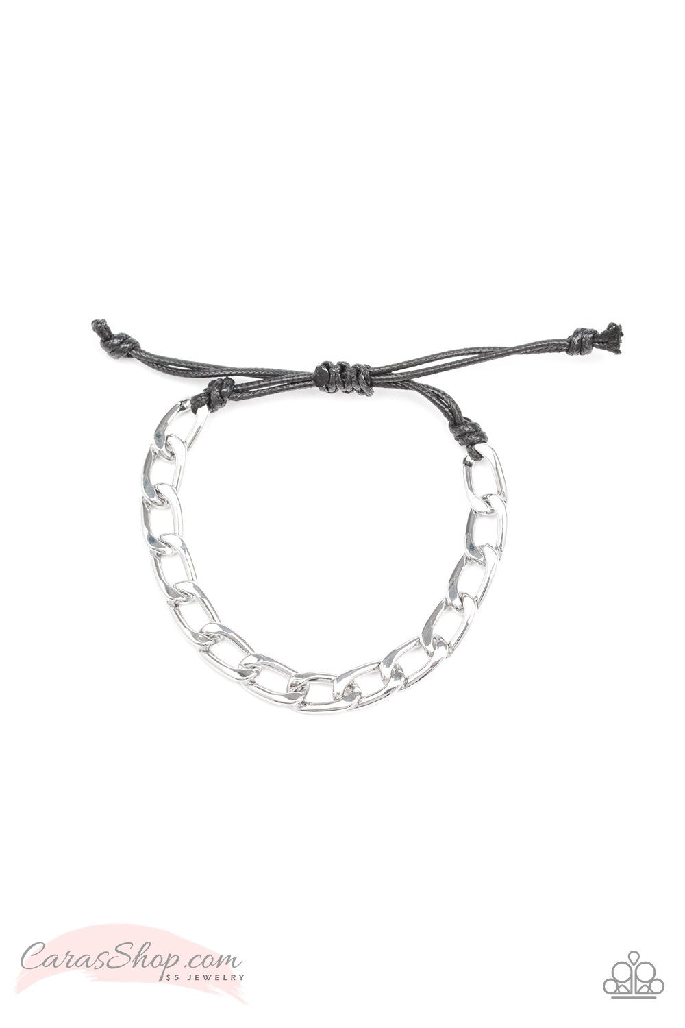 Goalpost Men's Silver Chain Knot Bracelet - Paparazzi Accessories- lightbox - CarasShop.com - Paparazzi Jewelry by Cara Jewels