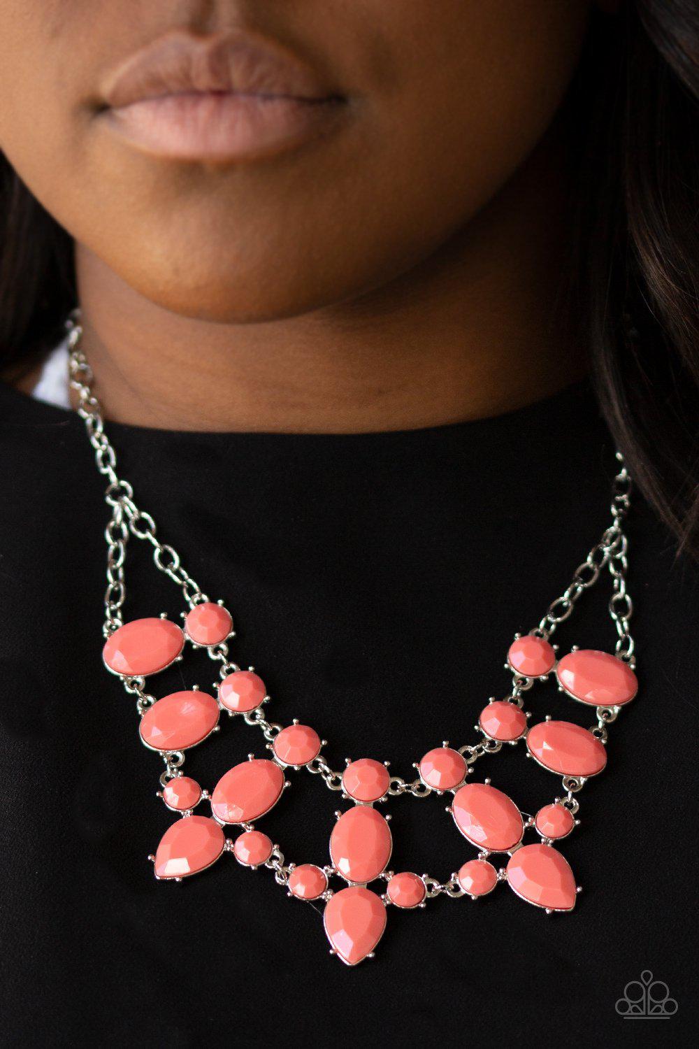 Goddess Glow Coral Bead Necklace - Paparazzi Accessories- lightbox - CarasShop.com - Paparazzi Jewelry by Cara Jewels