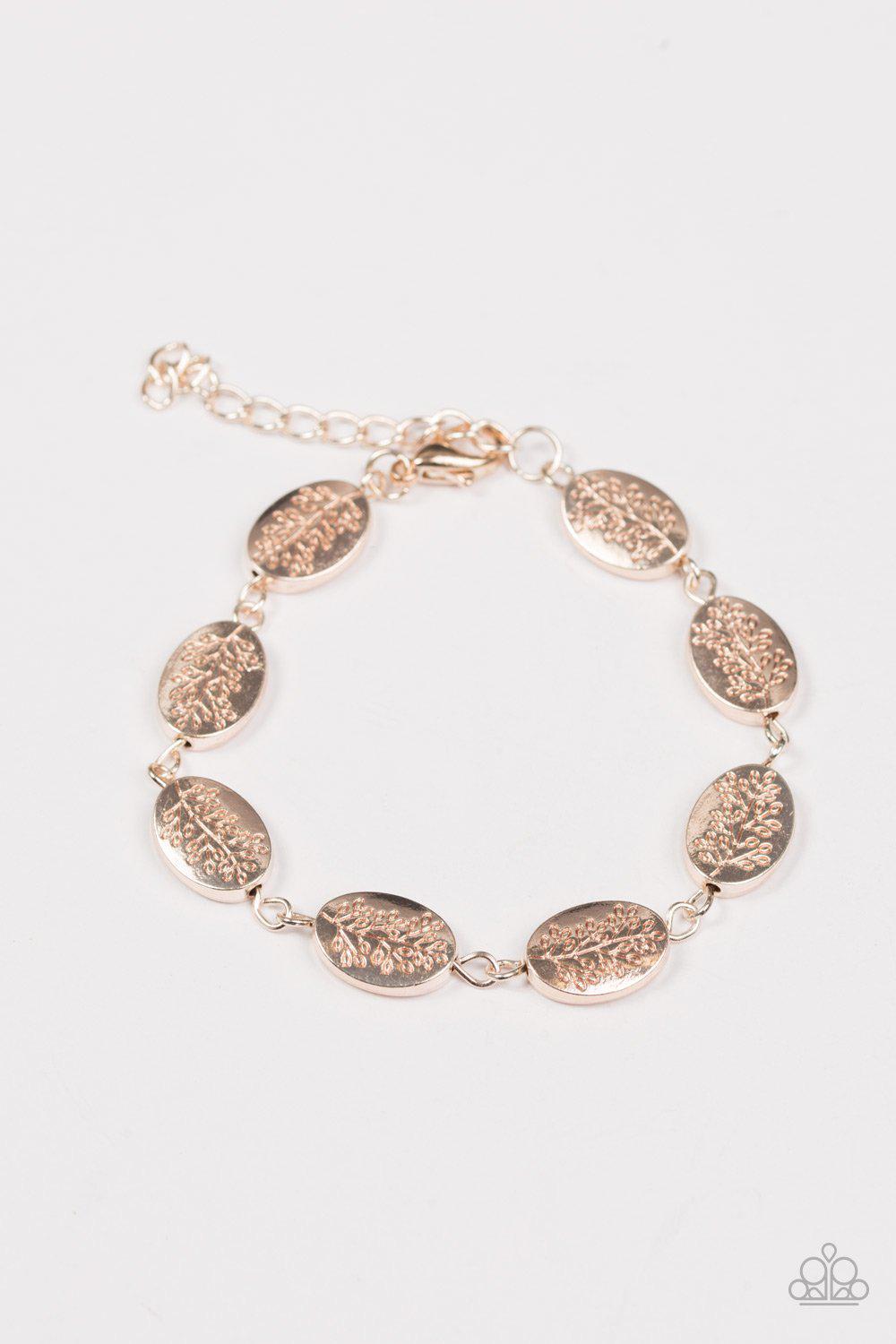 Good Things Come In Trees Gold Bracelet - Paparazzi Accessories- on model - CarasShop.com - Paparazzi Jewelry by Cara Jewels
