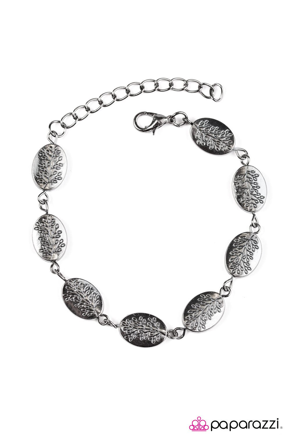 Good Things Come In Trees Gunmetal Black Bracelet - Paparazzi Accessories- on model - CarasShop.com - Paparazzi Jewelry by Cara Jewels