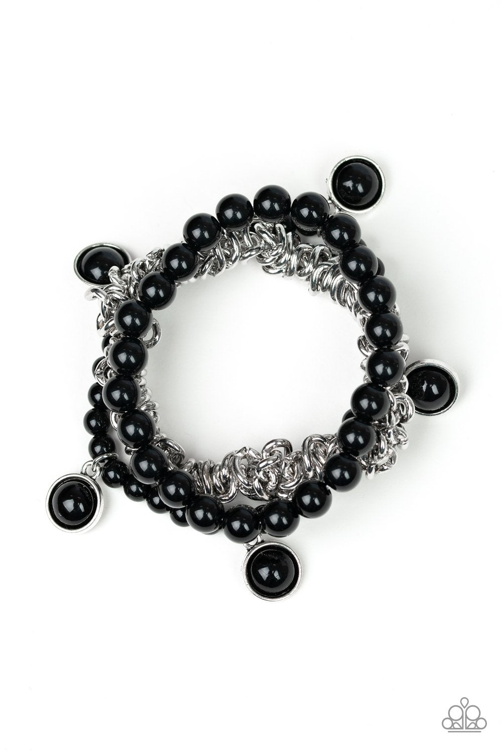 Good Vibes Only Black Bracelet - Paparazzi Accessories- lightbox - CarasShop.com - Paparazzi Jewelry by Cara Jewels