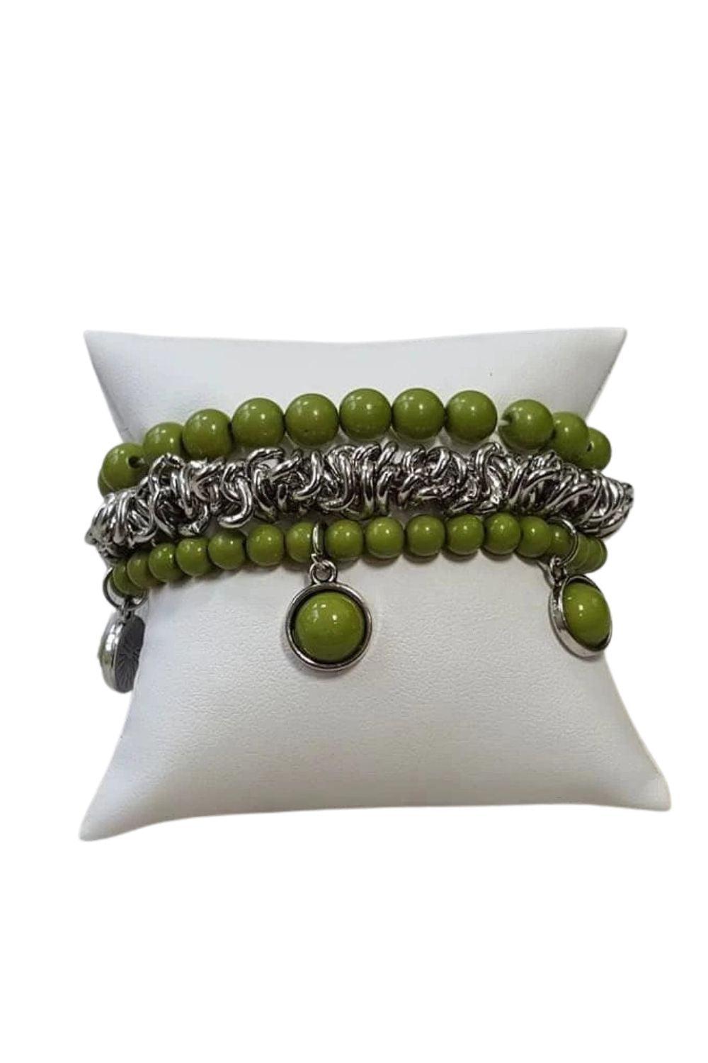 Good Vibes Only Green Bracelet - Paparazzi Accessories- lightbox - CarasShop.com - Paparazzi Jewelry by Cara Jewels