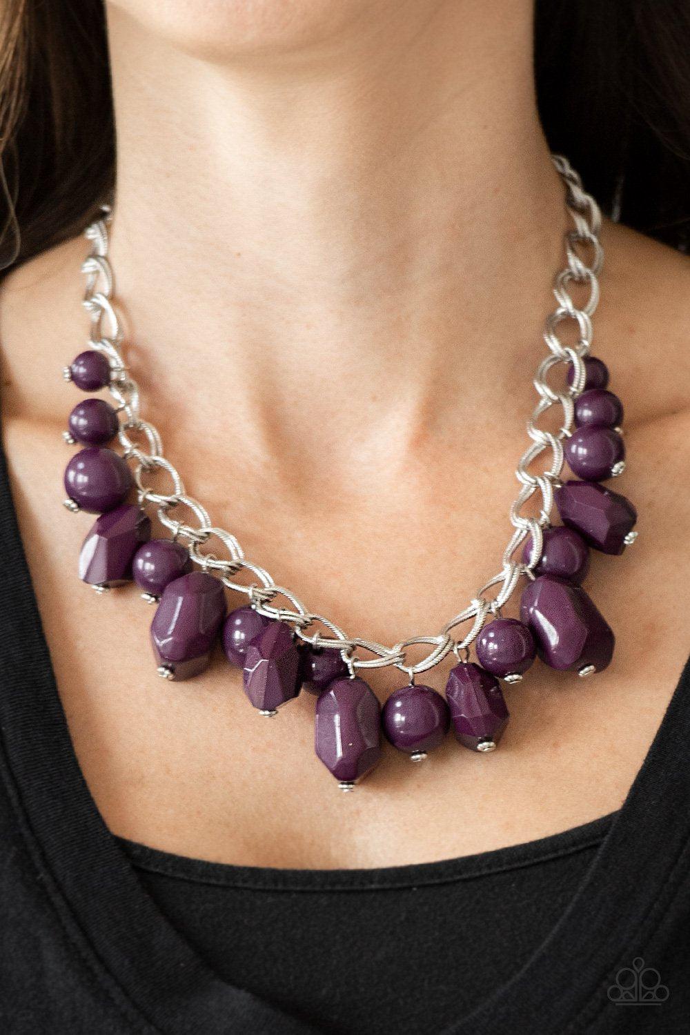 Gorgeously Globetrotter Purple Necklace - Paparazzi Accessories- lightbox - CarasShop.com - Paparazzi Jewelry by Cara Jewels