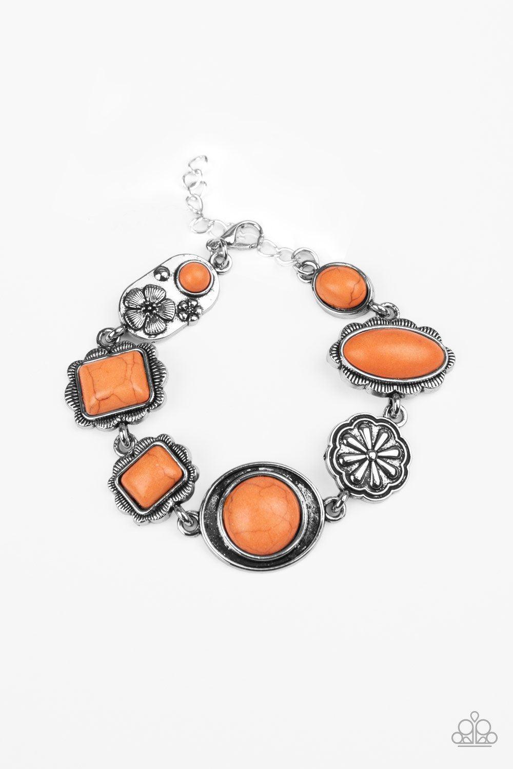 Gorgeously Groundskeeper Orange Stone Bracelet - Paparazzi Accessories- lightbox - CarasShop.com - Paparazzi Jewelry by Cara Jewels