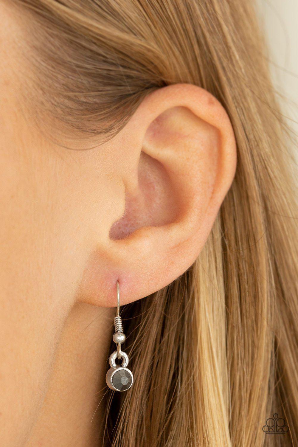 Got it on Lock - Silver Vintage Key Necklace - Paparazzi Accessories - free matching earrings -CarasShop.com - Paparazzi Jewelry by Cara Jewels