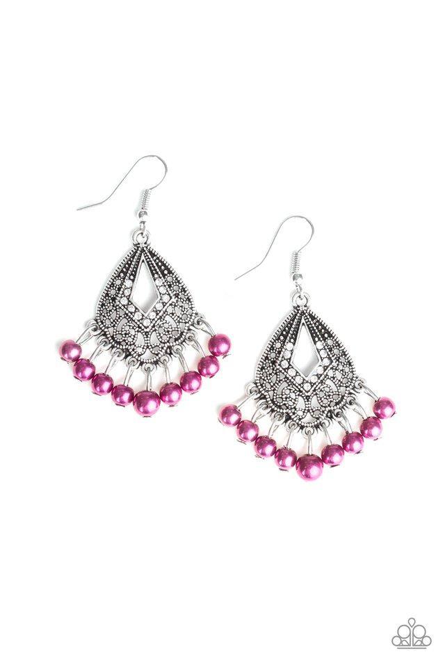 Gracefully Gatsby Purple Earrings - Paparazzi Accessories- lightbox - CarasShop.com - Paparazzi Jewelry by Cara Jewels