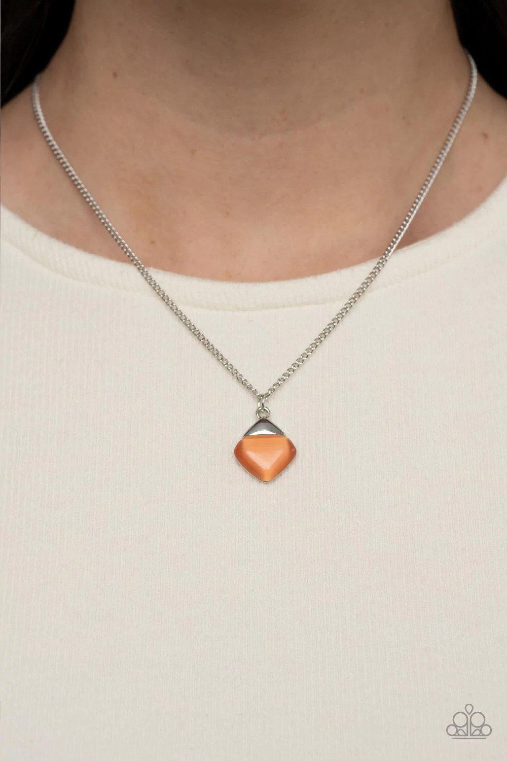 Gracefully Gemstone Orange Necklace - Paparazzi Accessories- lightbox - CarasShop.com - Paparazzi Jewelry by Cara Jewels