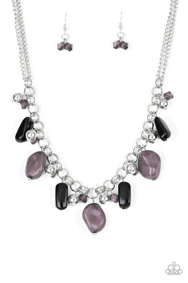 Grand Canyon Grotto Black Necklace - Paparazzi Accessories- lightbox - CarasShop.com - Paparazzi Jewelry by Cara Jewels