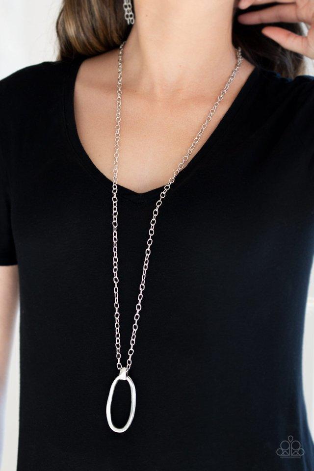 Grit Girl Silver Necklace - Paparazzi Accessories- lightbox - CarasShop.com - Paparazzi Jewelry by Cara Jewels