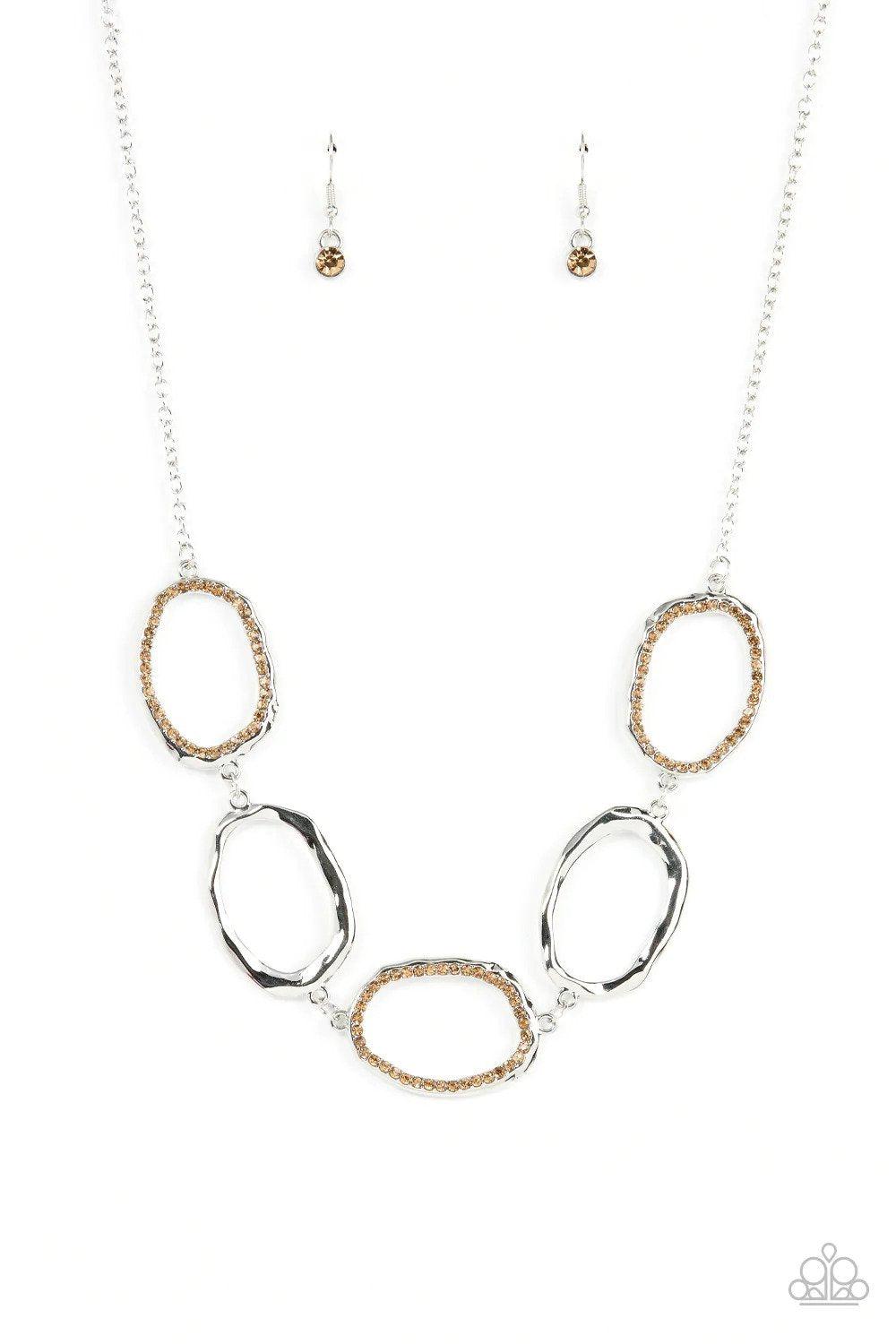 Gritty Go-Getter Brown Necklace - Paparazzi Accessories- lightbox - CarasShop.com - Paparazzi Jewelry by Cara Jewels