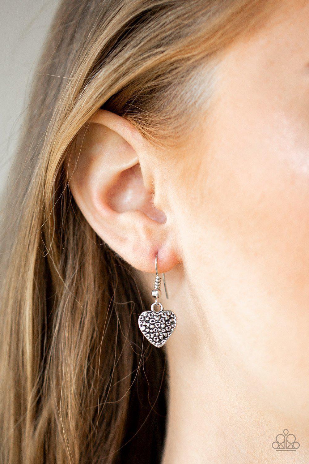 Grow Love Purple and Silver Heart Necklace - Paparazzi Accessories- on model - CarasShop.com - Paparazzi Jewelry by Cara Jewels