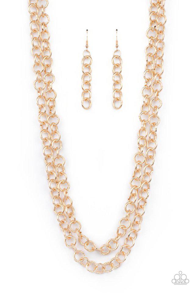 Grunge Goals Gold Necklace - Paparazzi Accessories- lightbox - CarasShop.com - Paparazzi Jewelry by Cara Jewels