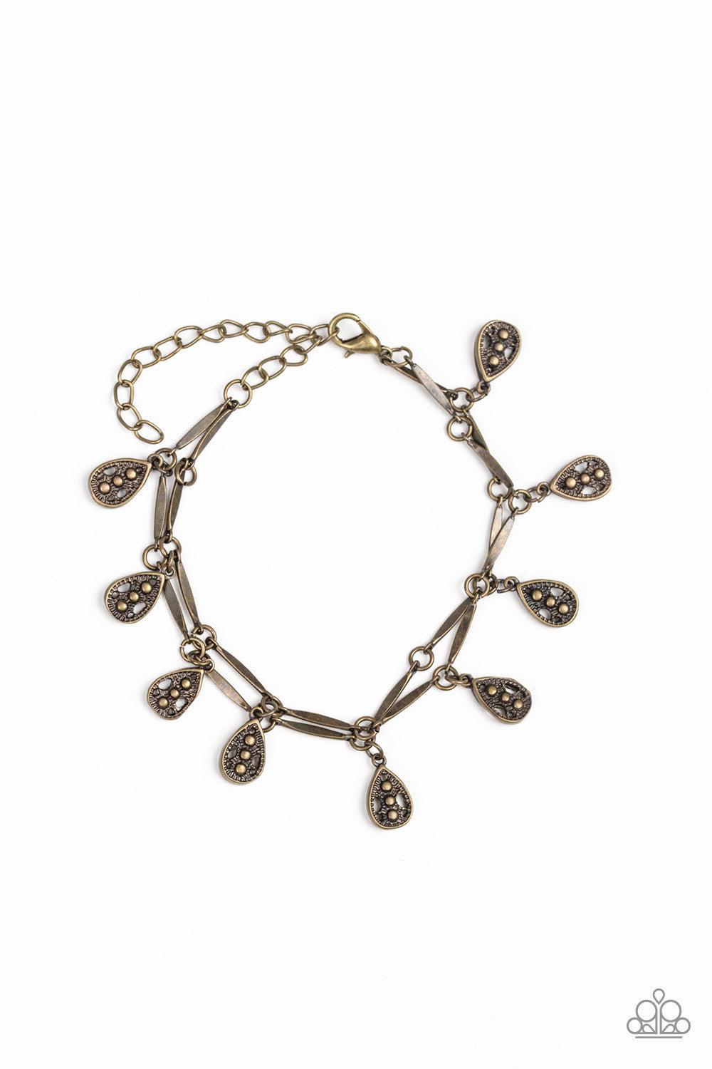 Gypsy Glee Brass Bracelet - Paparazzi Accessories- lightbox - CarasShop.com - Paparazzi Jewelry by Cara Jewels
