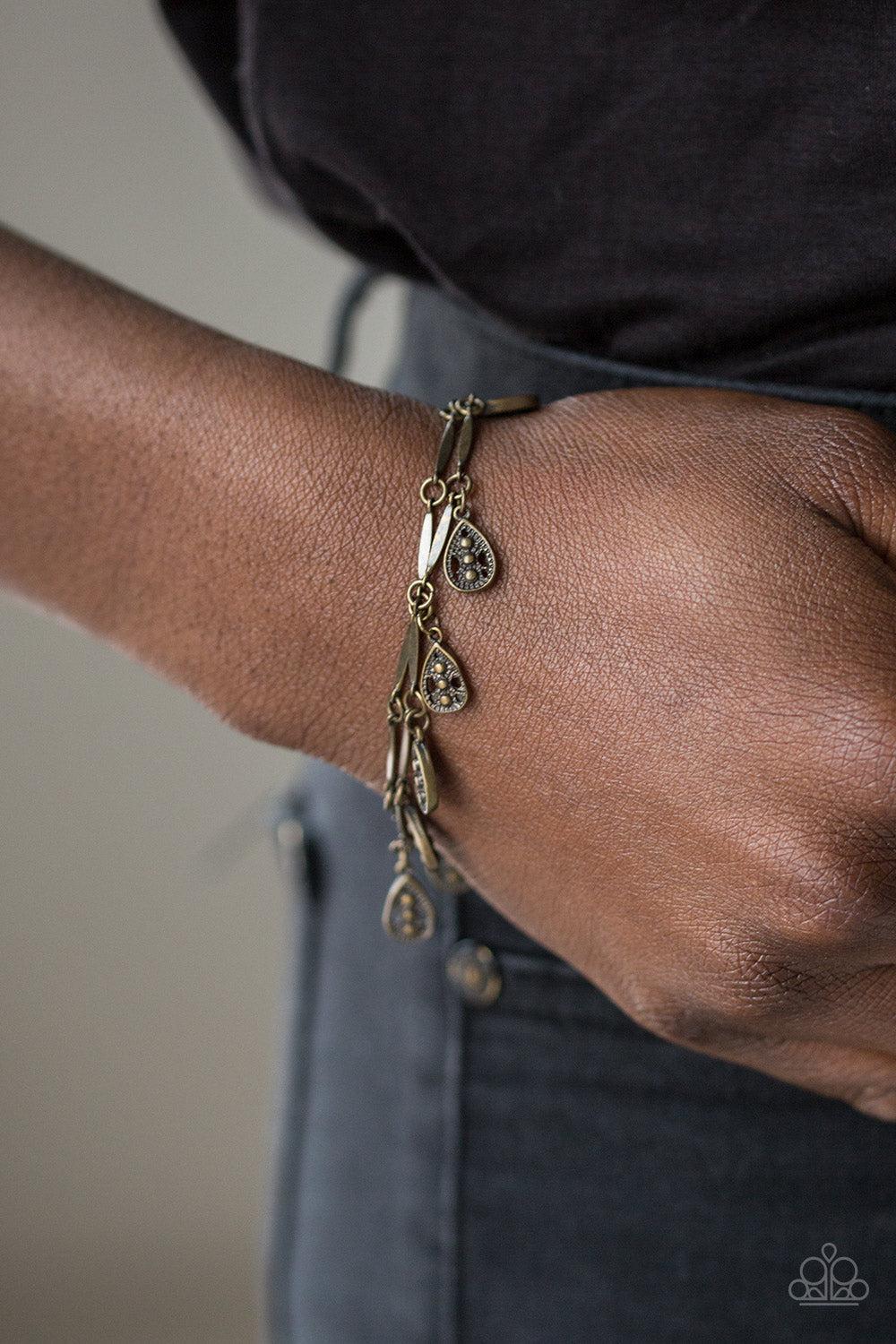 Gypsy Glee Brass Bracelet - Paparazzi Accessories- lightbox - CarasShop.com - Paparazzi Jewelry by Cara Jewels