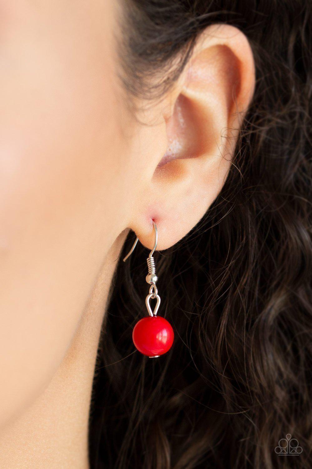 Gypsy Gulf Red and Silver Necklace - Paparazzi Accessories- on model - CarasShop.com - Paparazzi Jewelry by Cara Jewels