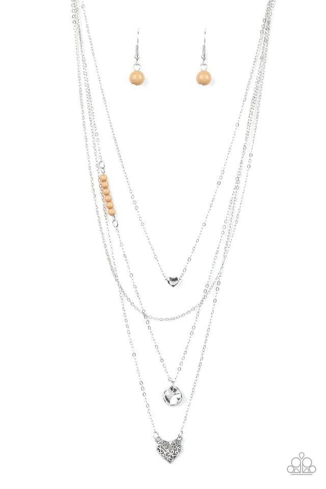Gypsy Heart Brown Necklace - Paparazzi Accessories- lightbox - CarasShop.com - Paparazzi Jewelry by Cara Jewels