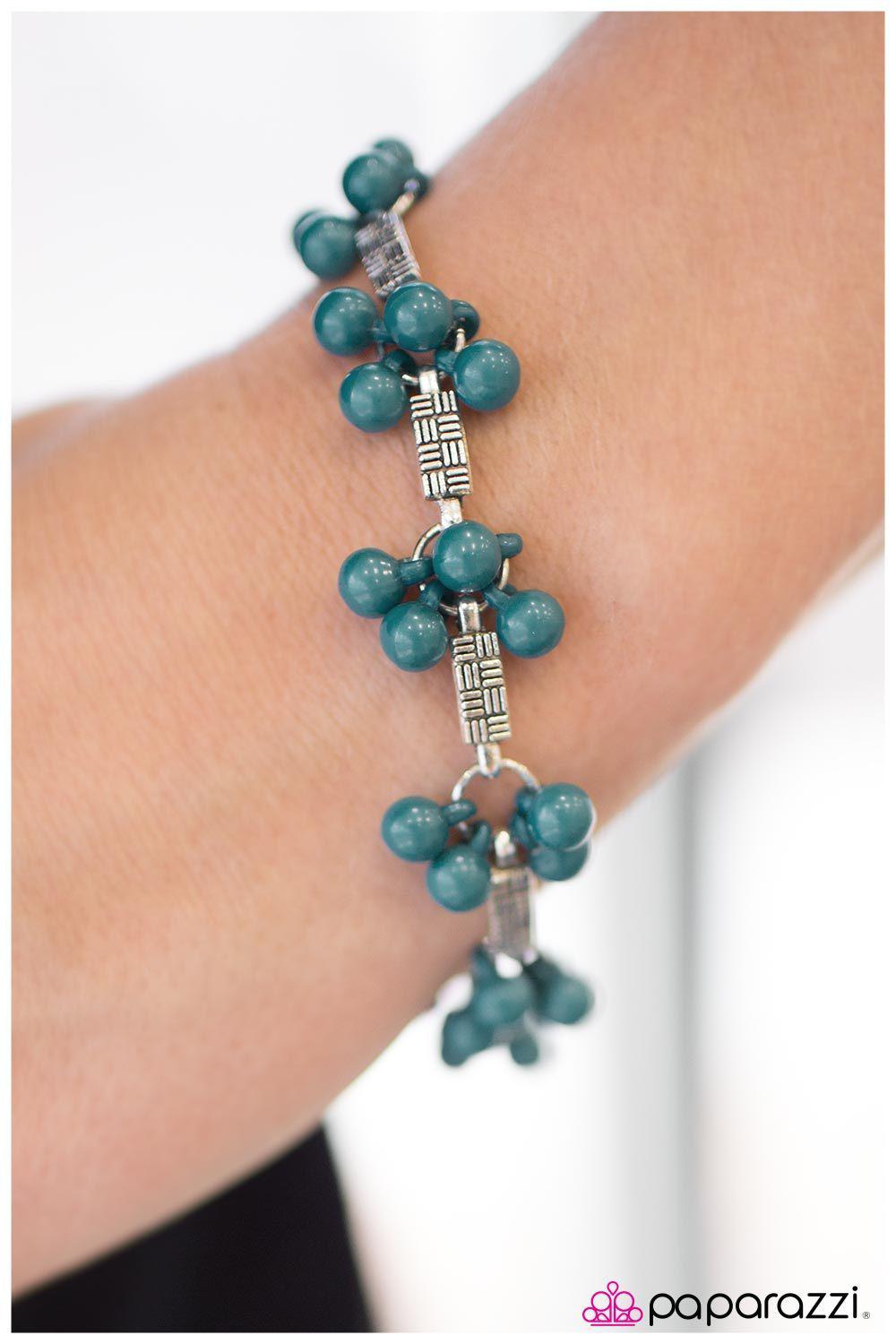 Hakuna Matata Blue and Silver Bracelet - Paparazzi Accessories- lightbox - CarasShop.com - Paparazzi Jewelry by Cara Jewels