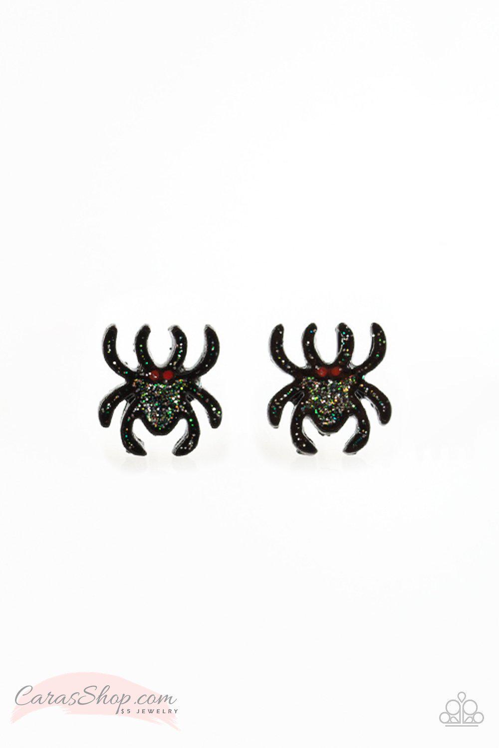 Halloween Themed Starlet Shimmer Children's Post Earrings - Paparazzi Accessories- on model - CarasShop.com - Paparazzi Jewelry by Cara Jewels