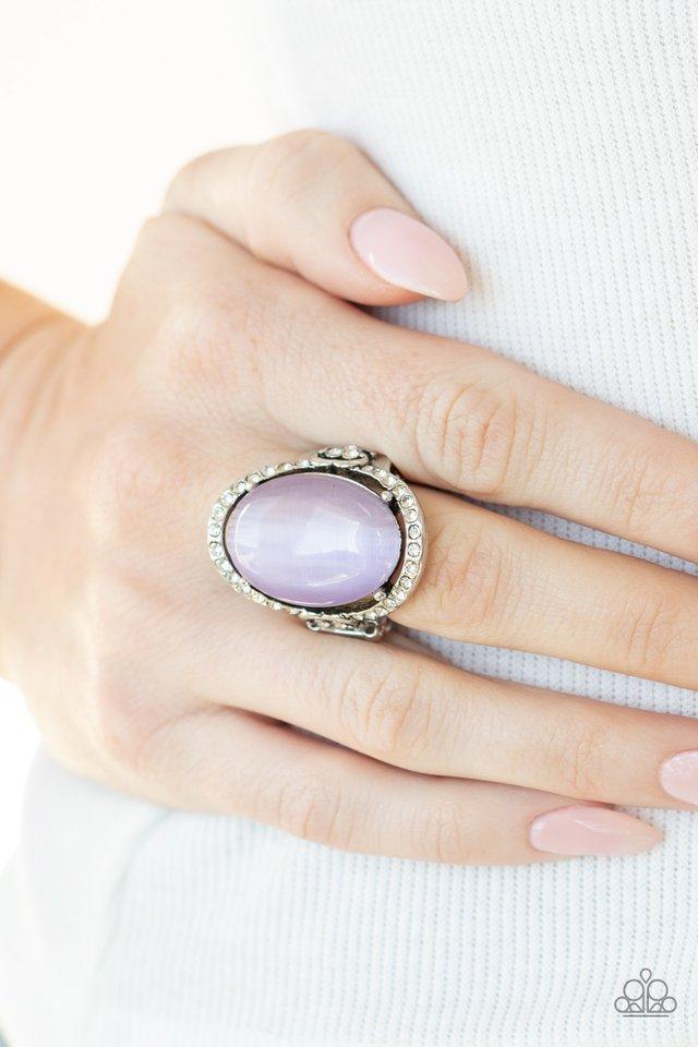 Happily Ever Enchanted Purple Cat's Eye Ring - Paparazzi Accessories- lightbox - CarasShop.com - Paparazzi Jewelry by Cara Jewels