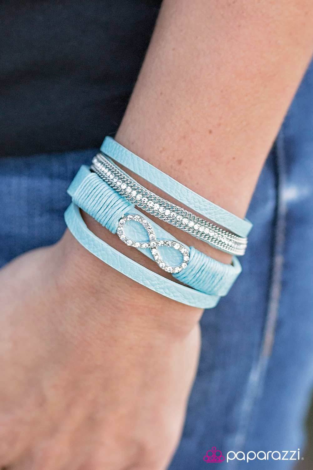 Happily FOREVER After Blue Urban Wrap Snap Bracelet - Paparazzi Accessories- lightbox - CarasShop.com - Paparazzi Jewelry by Cara Jewels