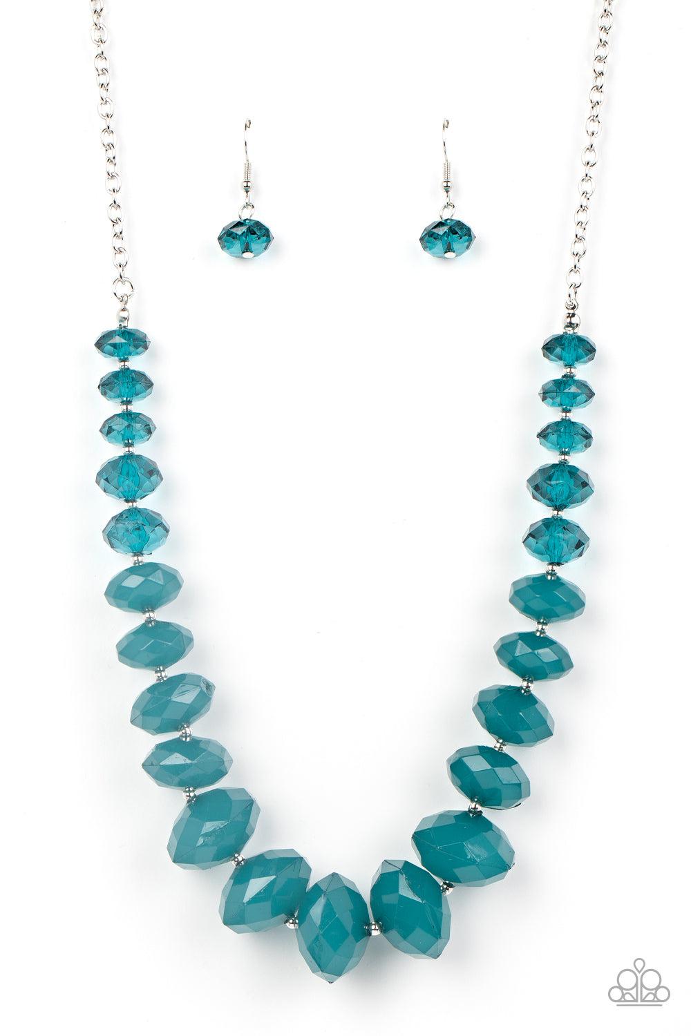 Happy-GLOW-Lucky Blue Necklace - Paparazzi Accessories- lightbox - CarasShop.com - Paparazzi Jewelry by Cara Jewels