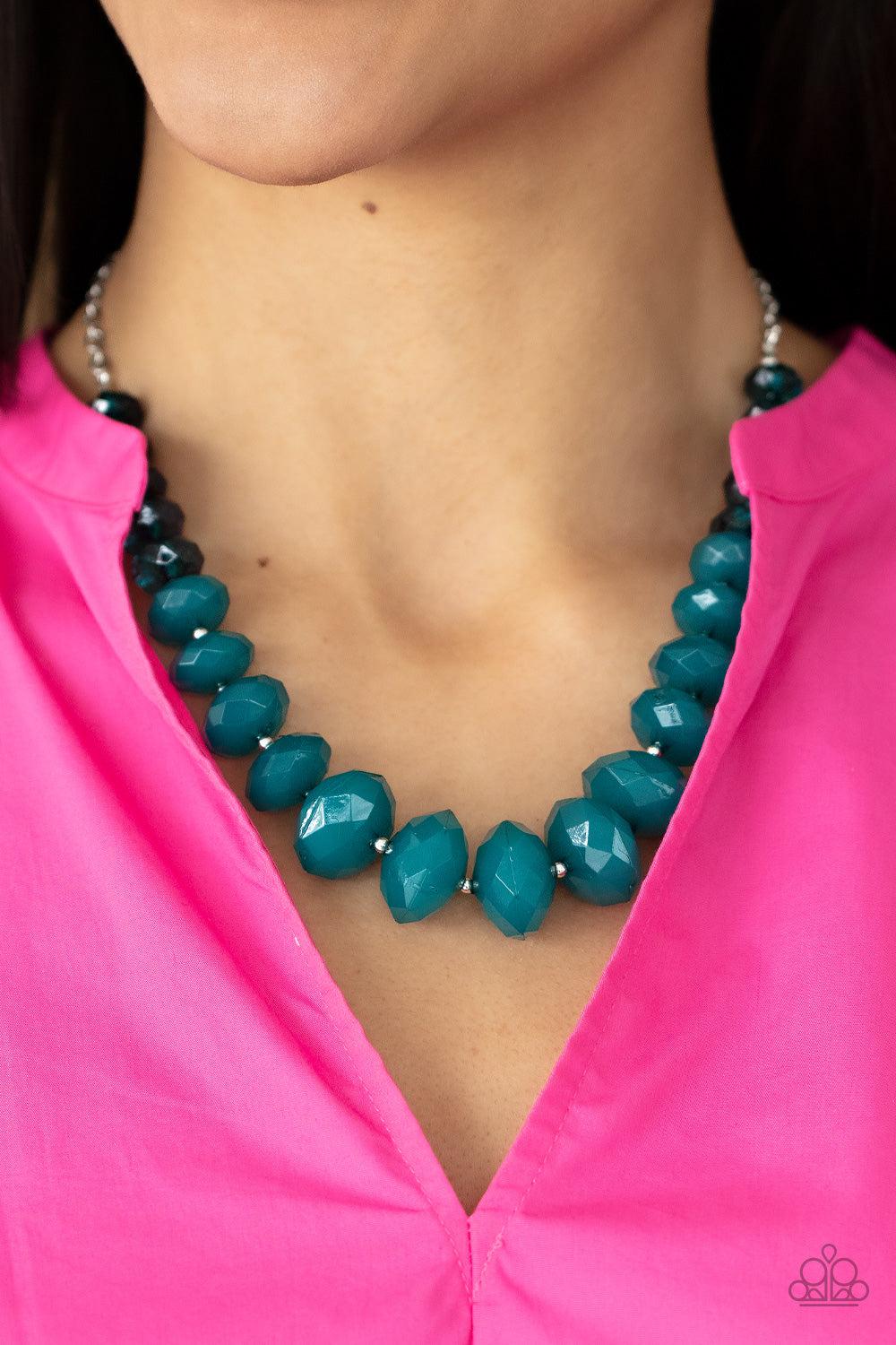 Happy-GLOW-Lucky Blue Necklace - Paparazzi Accessories- lightbox - CarasShop.com - Paparazzi Jewelry by Cara Jewels