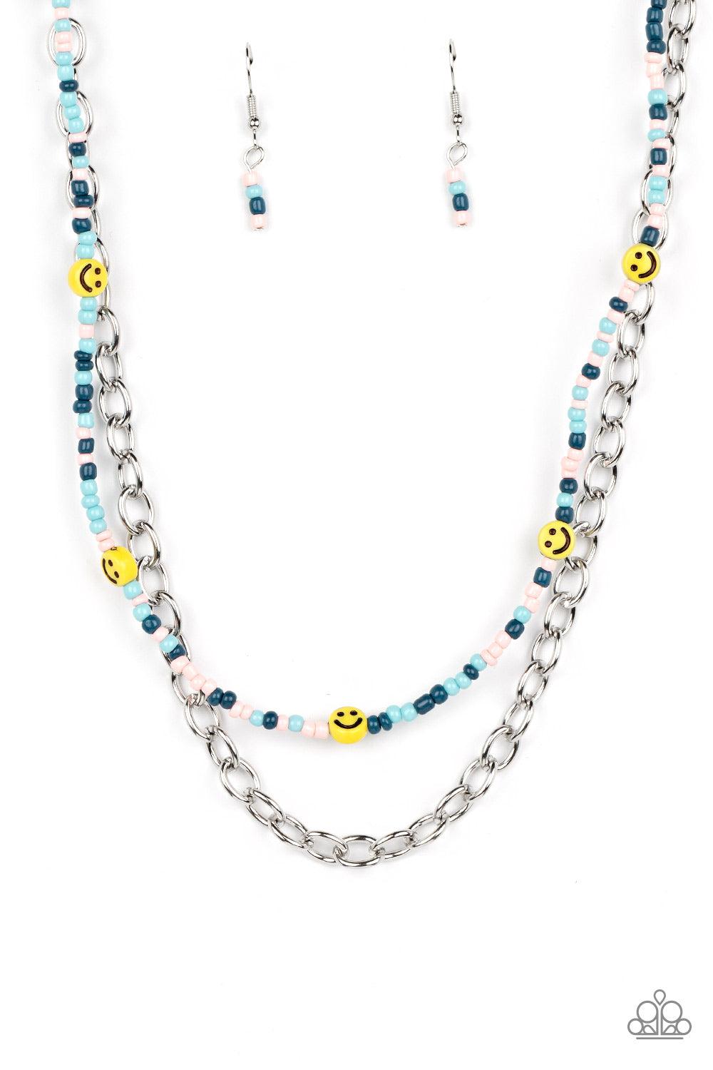Happy Looks Good on You Blue Necklace - Paparazzi Accessories- lightbox - CarasShop.com - Paparazzi Jewelry by Cara Jewels