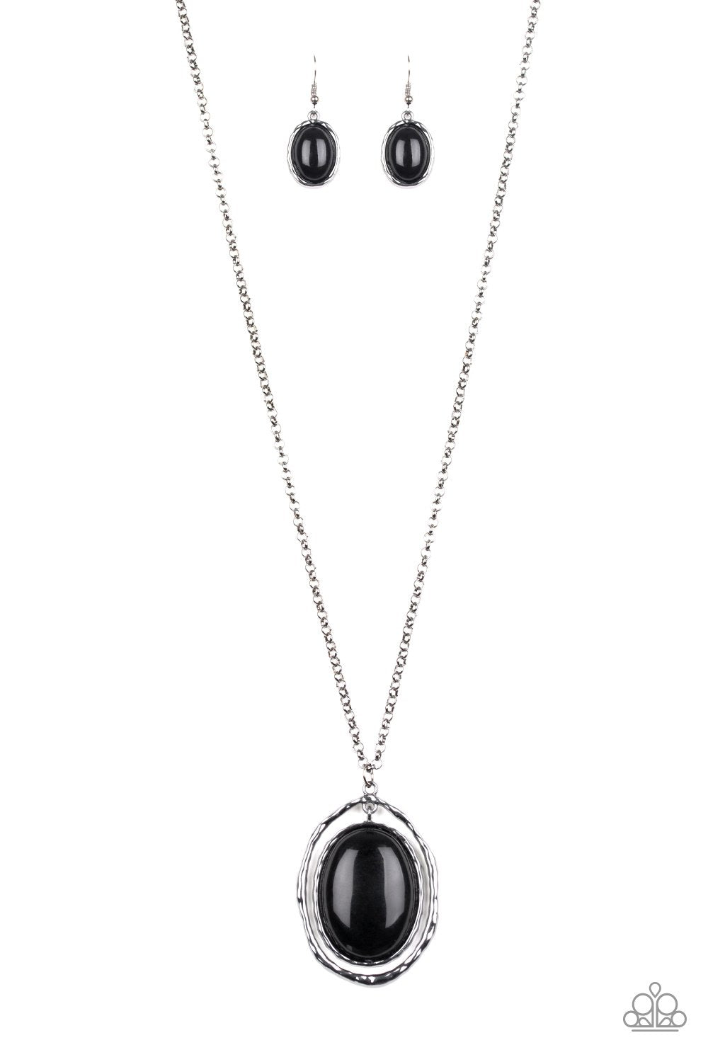 Harbor Harmony Black and Gunmetal Necklace - Paparazzi Accessories- lightbox - CarasShop.com - Paparazzi Jewelry by Cara Jewels