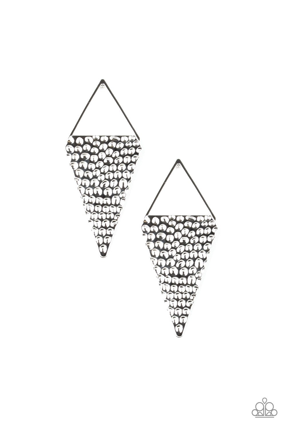 Have A Bite Silver Post Earrings - Paparazzi Accessories- lightbox - CarasShop.com - Paparazzi Jewelry by Cara Jewels
