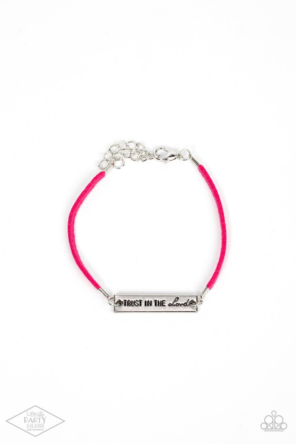 Have Faith Pink Inspirational Bracelet - Paparazzi Accessories- lightbox - CarasShop.com - Paparazzi Jewelry by Cara Jewels