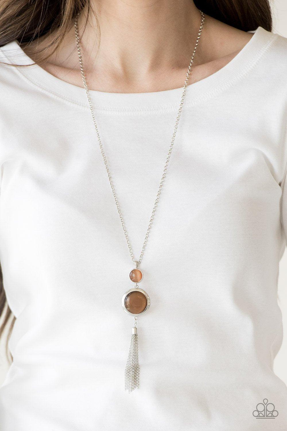 Have Some Common SENSEI Brown Moonstone Necklace and matching Earrings - Paparazzi Accessories- lightbox - CarasShop.com - Paparazzi Jewelry by Cara Jewels