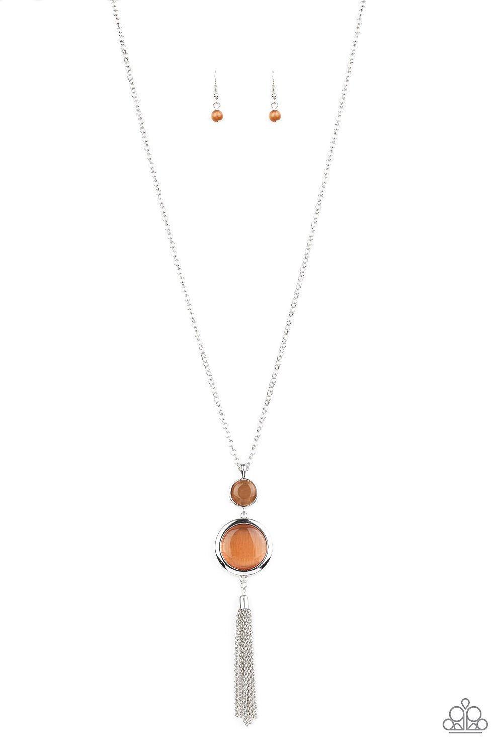 Have Some Common SENSEI Orange Moonstone Necklace - Paparazzi Accessories- lightbox - CarasShop.com - Paparazzi Jewelry by Cara Jewels