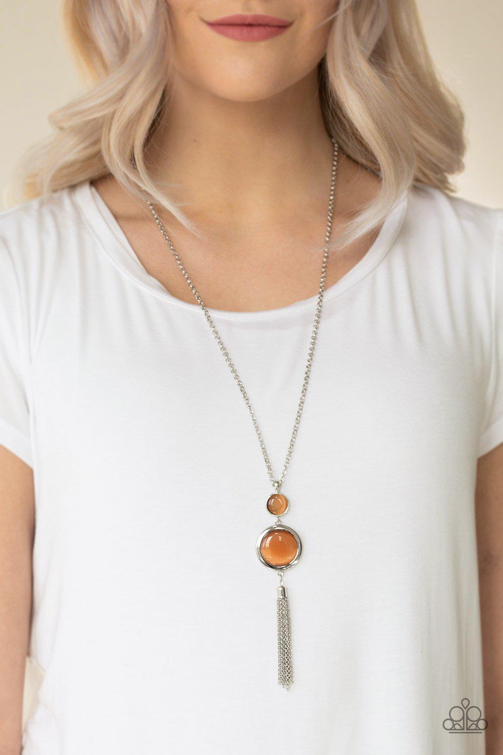 Have Some Common SENSEI Orange Moonstone Necklace - Paparazzi Accessories- lightbox - CarasShop.com - Paparazzi Jewelry by Cara Jewels