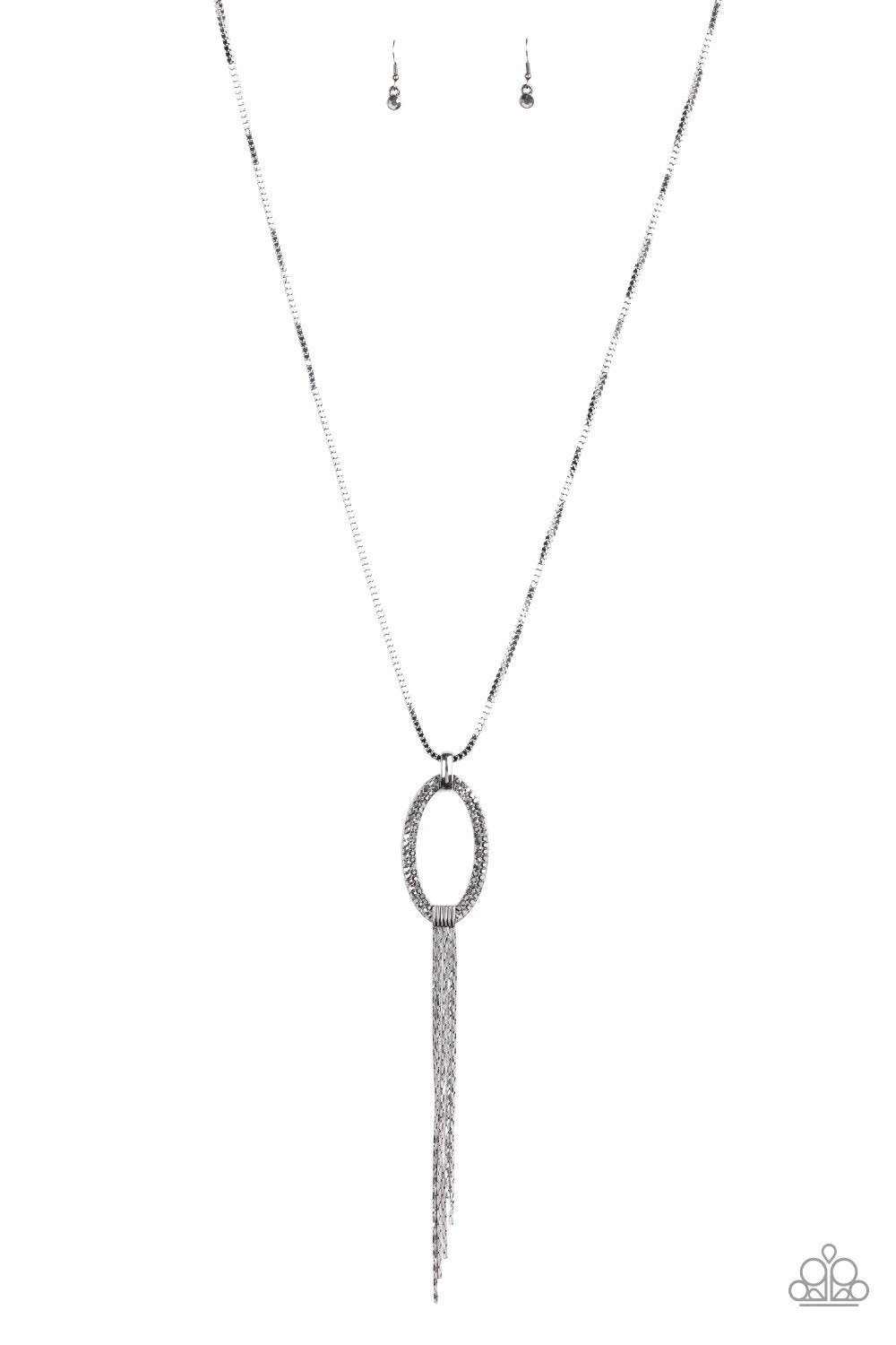 Head OVAL Heels Gunmetal Black Necklace - Paparazzi Accessories- lightbox - CarasShop.com - Paparazzi Jewelry by Cara Jewels